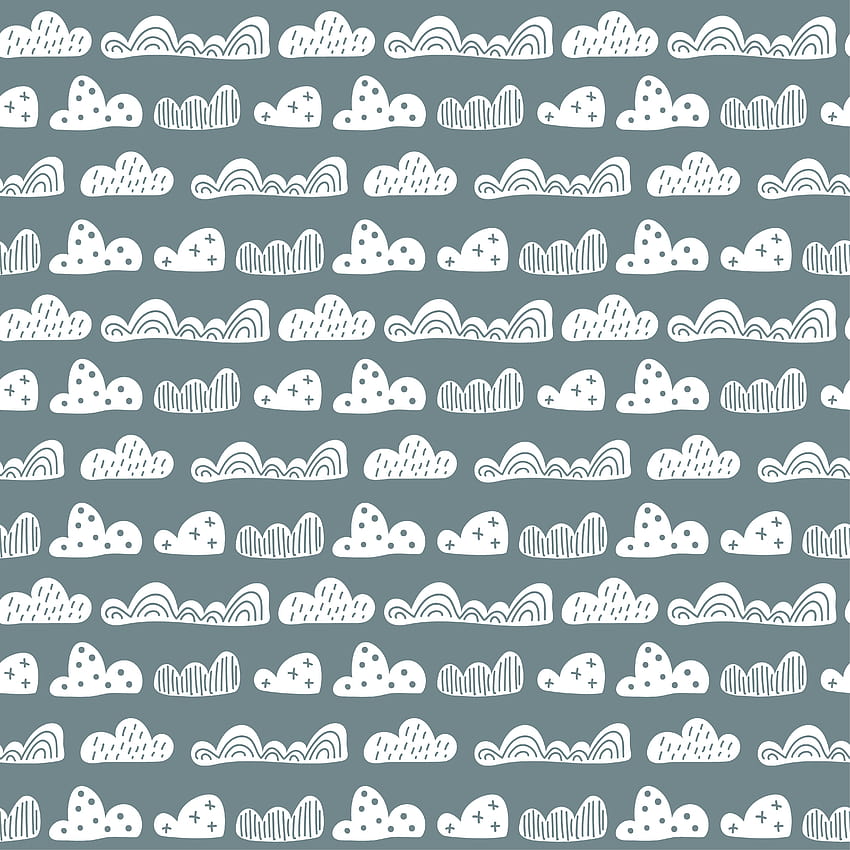 Cute doodle clouds seamless pattern in scandinavian style. Vector hand drawn kids , holiday 1893580 Vector Art at Vecteezy HD phone wallpaper