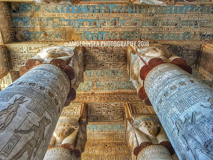 Dendera Mısır'daki Hathor Tapınağı HD duvar kağıdı