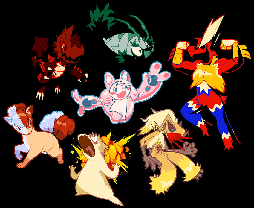 My Hero Academia X Pokémon lol, mha x pokemon HD wallpaper