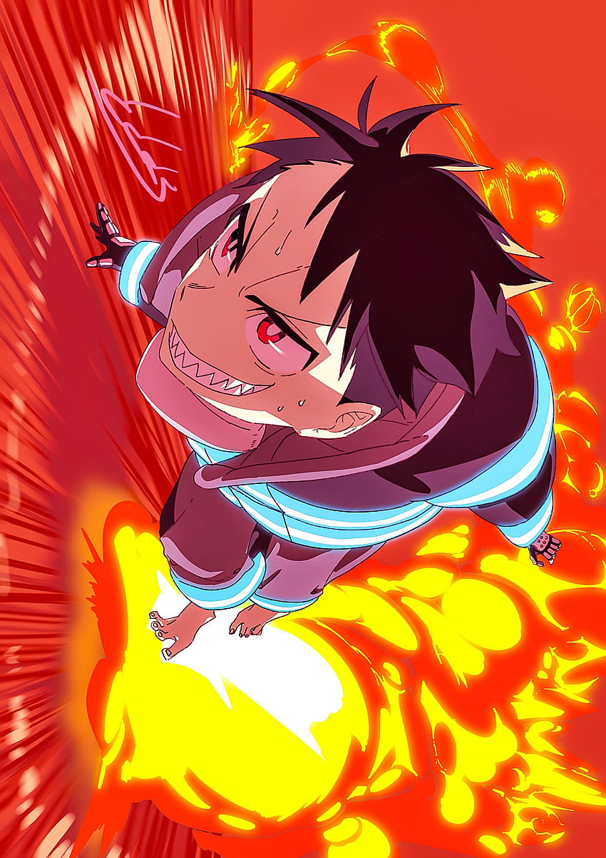 Anime: Shinra Kusakabe Fire Force, iPhone-Feuerwehr HD-Handy-Hintergrundbild