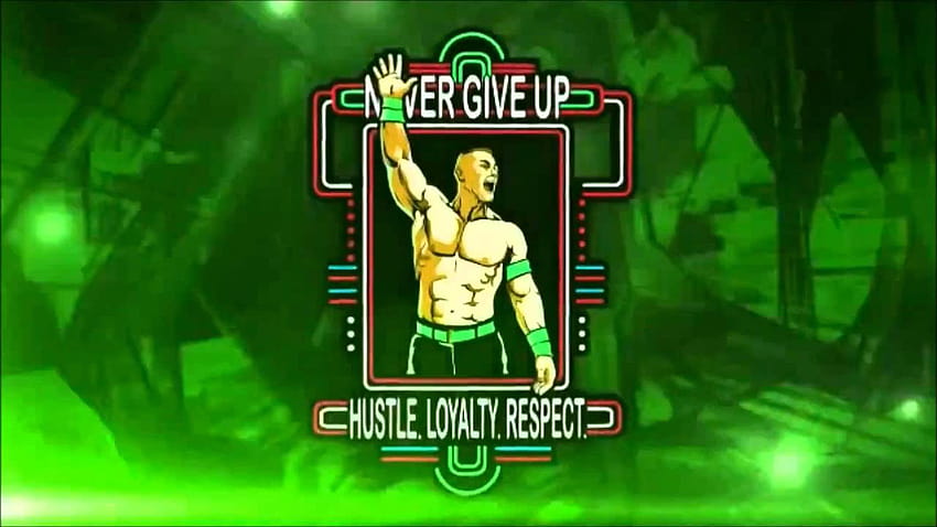 John Cena 2014 Minitron dengan Titantron, john cena tidak pernah menyerah hijau Wallpaper HD