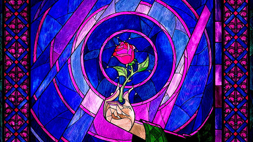 Beauty and the Beast Stained Glass and, beauty and the beast rose HD wallpaper