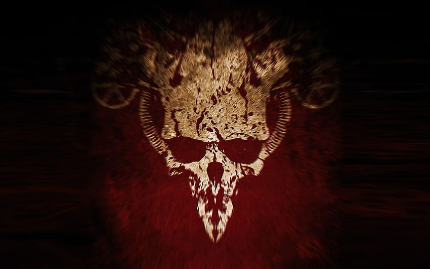 demon skull, cool red devil HD wallpaper