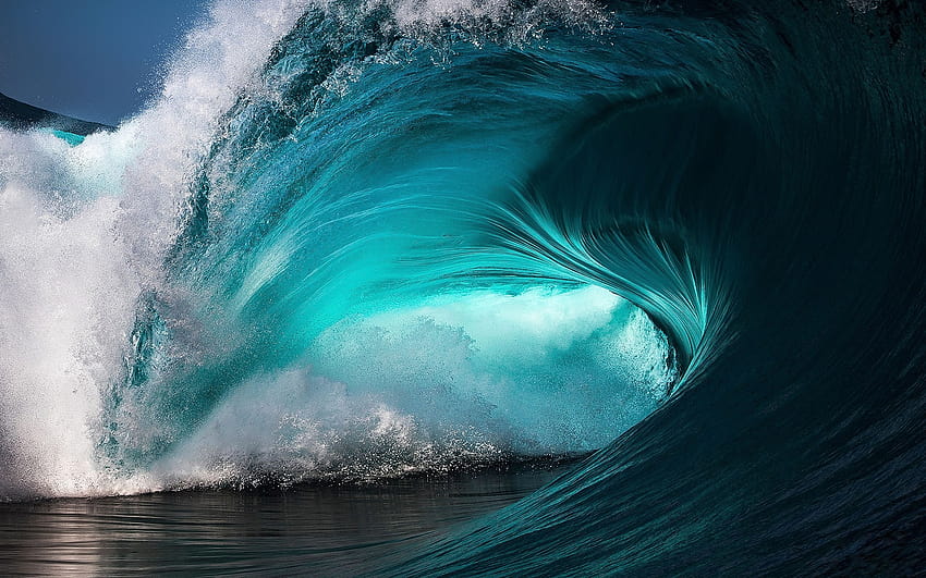 ola, tsunami, océano, conceptos de energía hidráulica, grande, gran ola fondo de pantalla