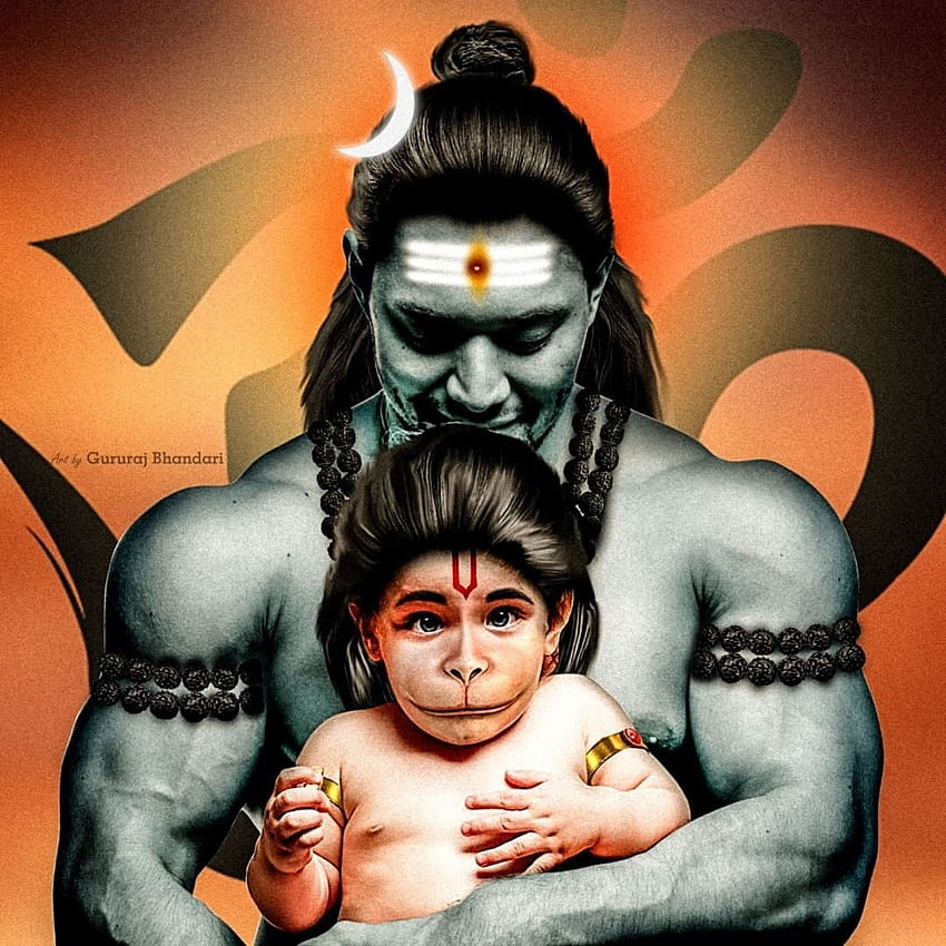 Gururaj Bhandari™ on Instagram: “@artbygurudesign 팔로우 @artbygurudesign 모두가 알듯이 Lord Hanuman은 Lord Shiva의 Rudra 아바타입니다. HD 전화 배경 화면