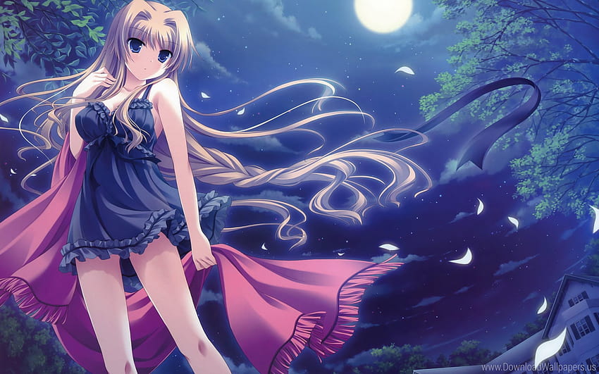 16:10 2560x1600, girl and moon HD wallpaper | Pxfuel