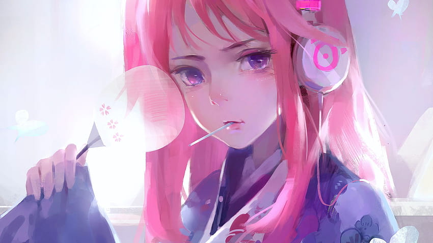 Netter rosa Anime für Laptop ... novocom.top, cooles kawaii Anime-Mädchen HD-Hintergrundbild