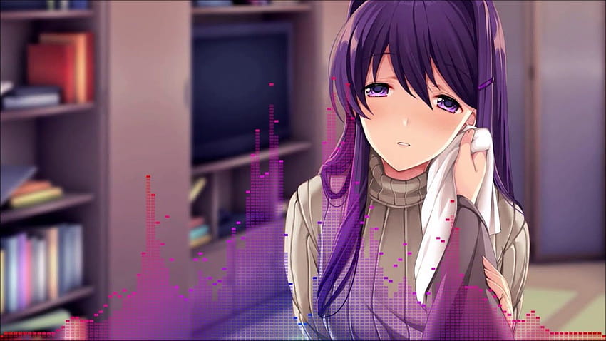 Just Yuri Animated with Audio Visualizer Engine, yuri doki doki HD-Hintergrundbild