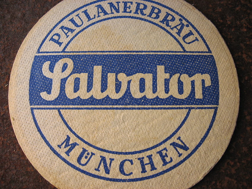 1960-an GERMAN BEER MAT Salvator Paulaner Brewery Asli, tempat pembuatan bir Wallpaper HD