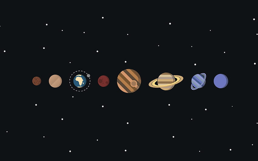Minimal Solar System, kawaii space HD wallpaper