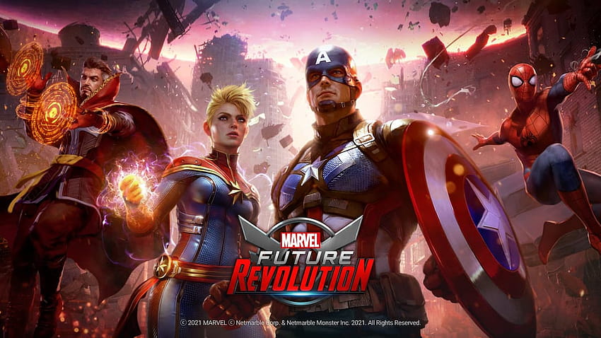 Tutti i personaggi nell'elenco dei livelli di Marvel Future Revolution Sfondo HD