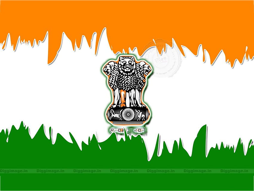 Indian flag With national emblem PC, indian flag pc HD wallpaper