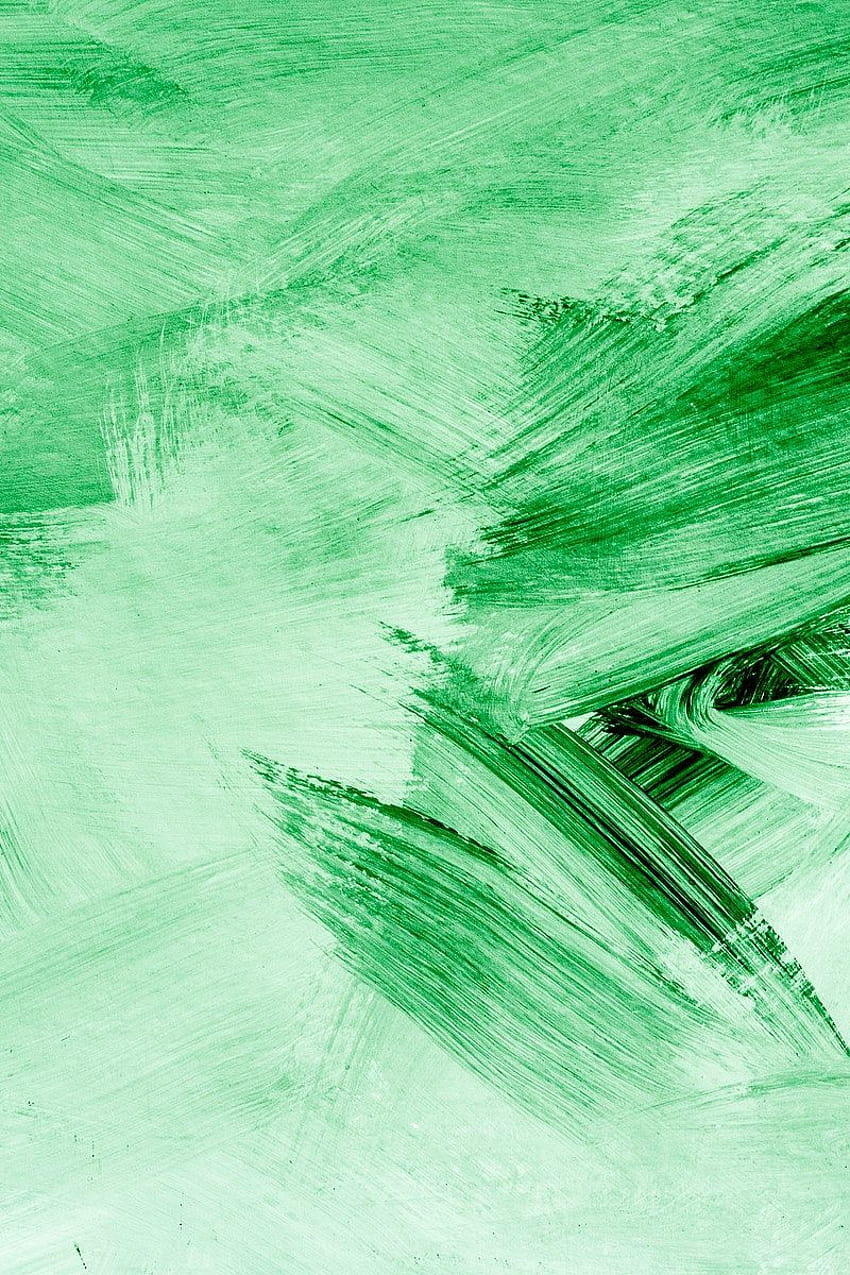 Zielone tło z teksturą obrysu pędzla Tapeta na telefon HD