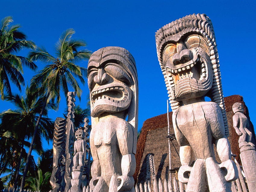 Hawaiian statuettes and HD wallpaper