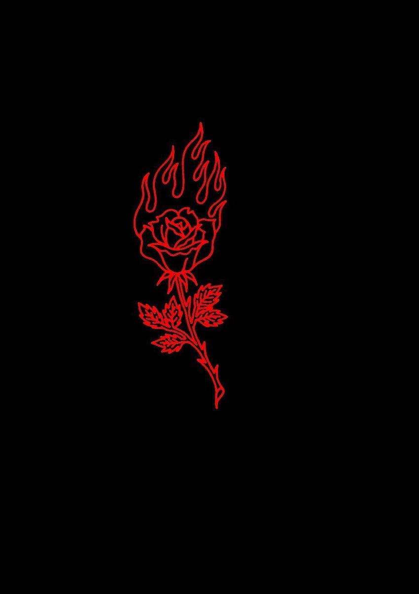 38) Burning Rose, red grunge aesthetic HD phone wallpaper