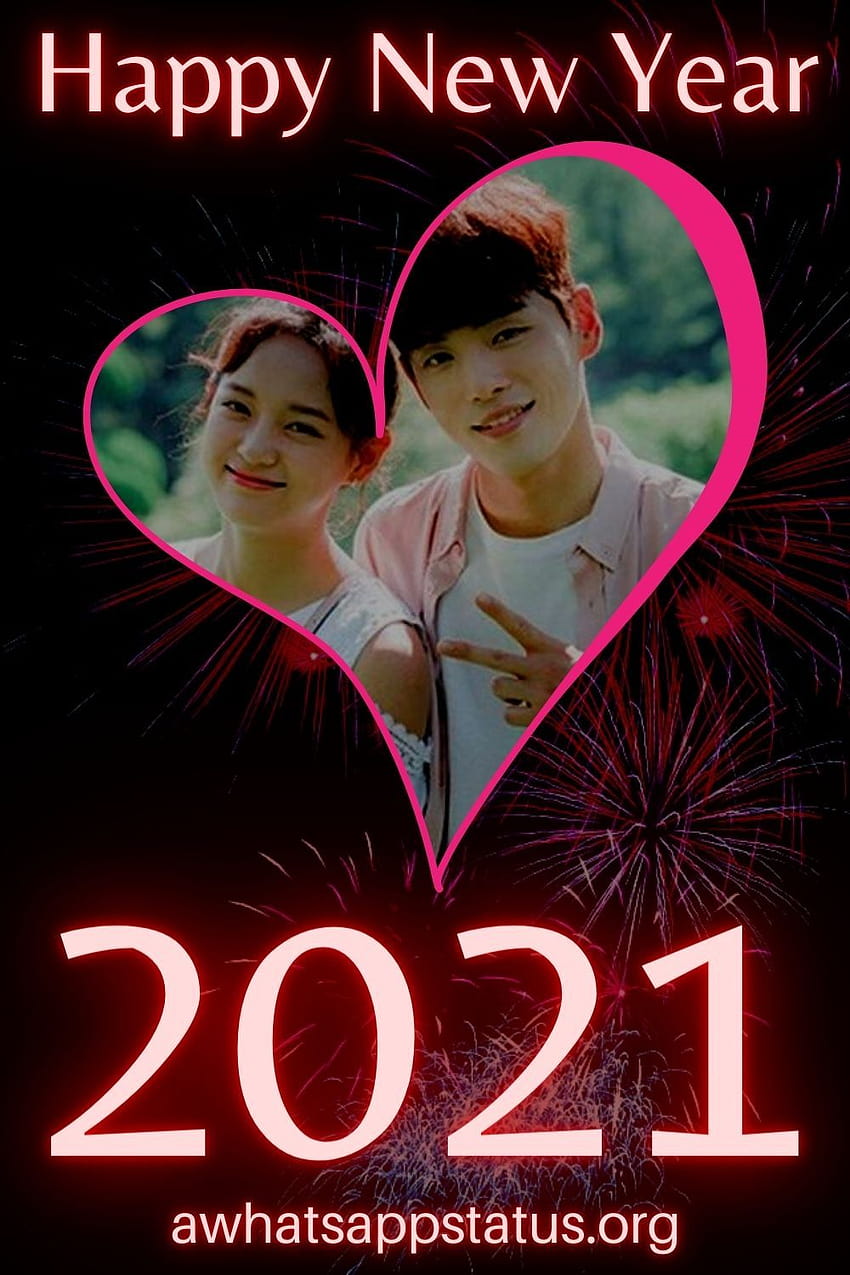 5 Happy New Year 2021 : Lovely School Couple With Love Heart Frame And Black Backgrounds in 2020, black 2021 HD phone wallpaper