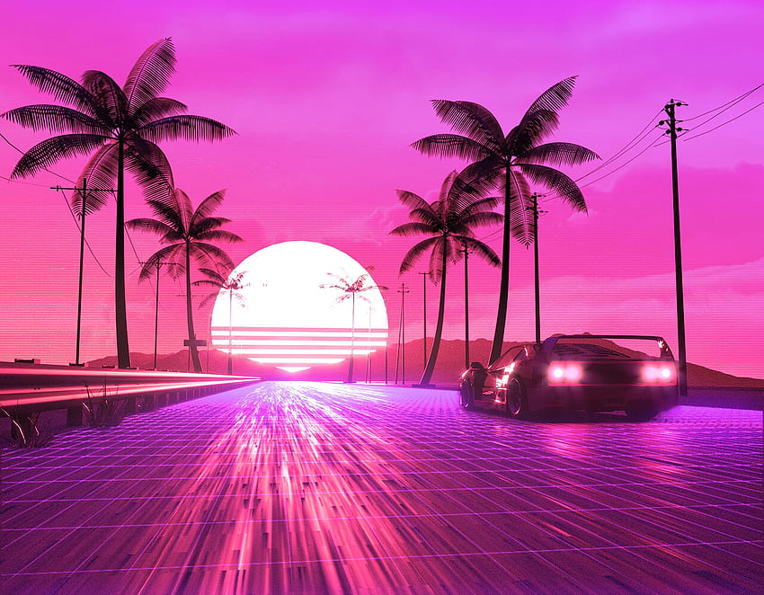 80s Retro Sunset, retro sunrise HD wallpaper