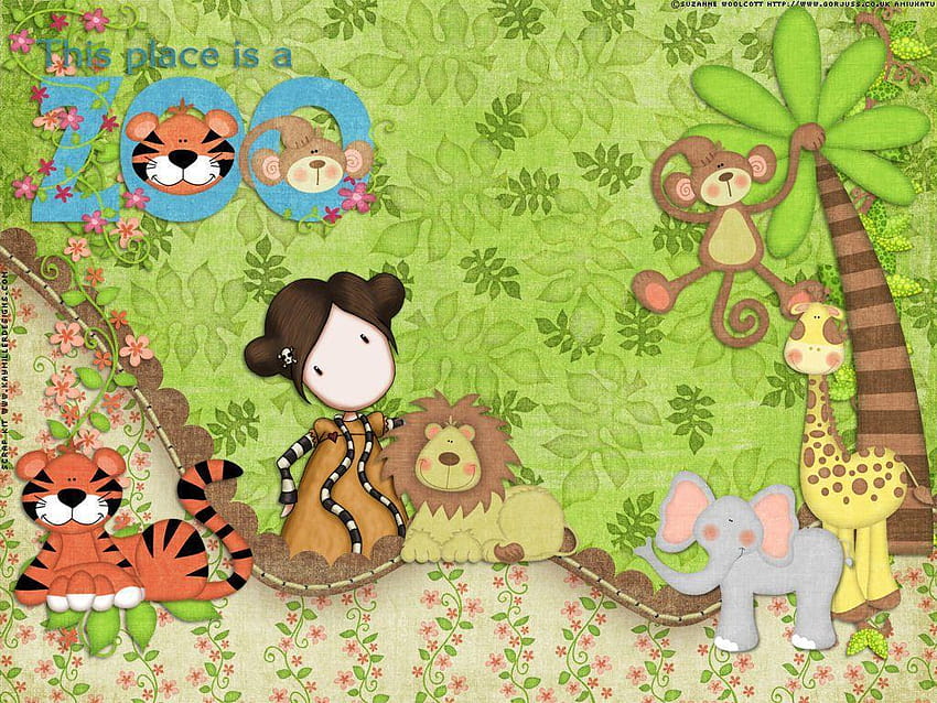 Zoo , Zoo, cartoon animals HD wallpaper
