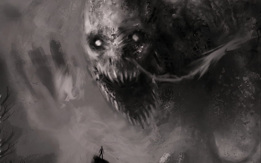 Demon zła mroczny horror fantasy potwór sztuka grafika, złe rzeczy Tapeta HD