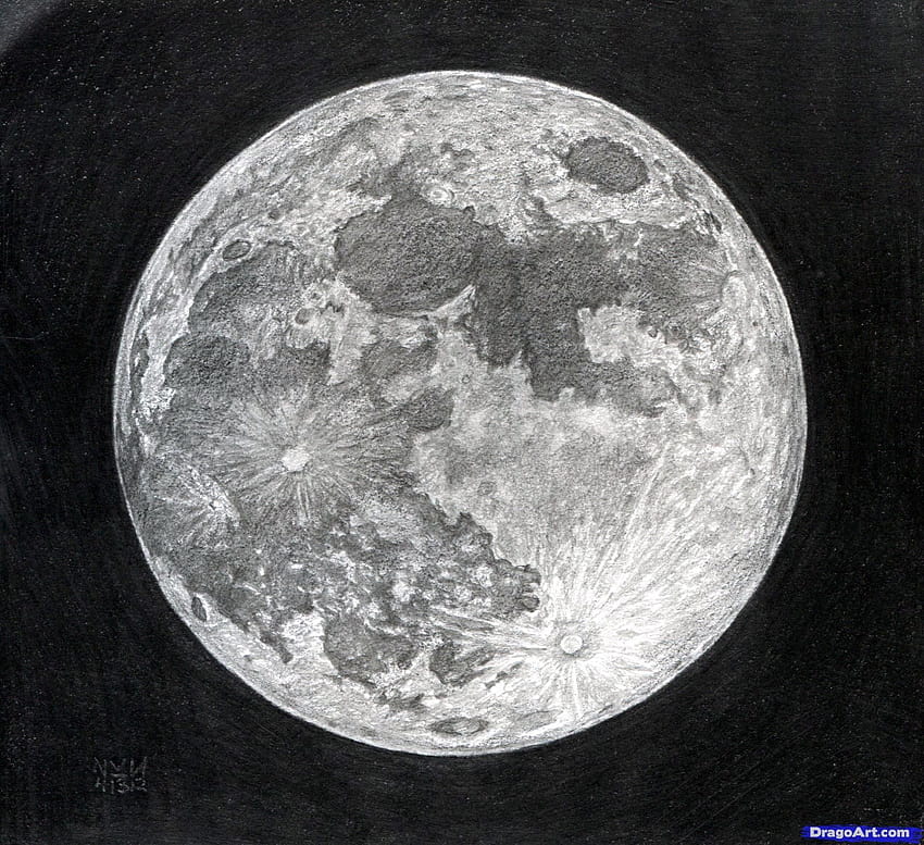 full moon drawing