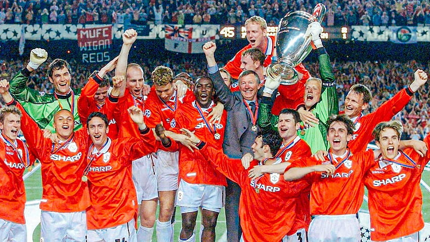 Legendarne drużyny: Potrójne zwycięstwo Manchesteru United w 1999 roku to najlepszy odcinek we współczesnej historii klubu, Manchester United 1999 Tapeta HD