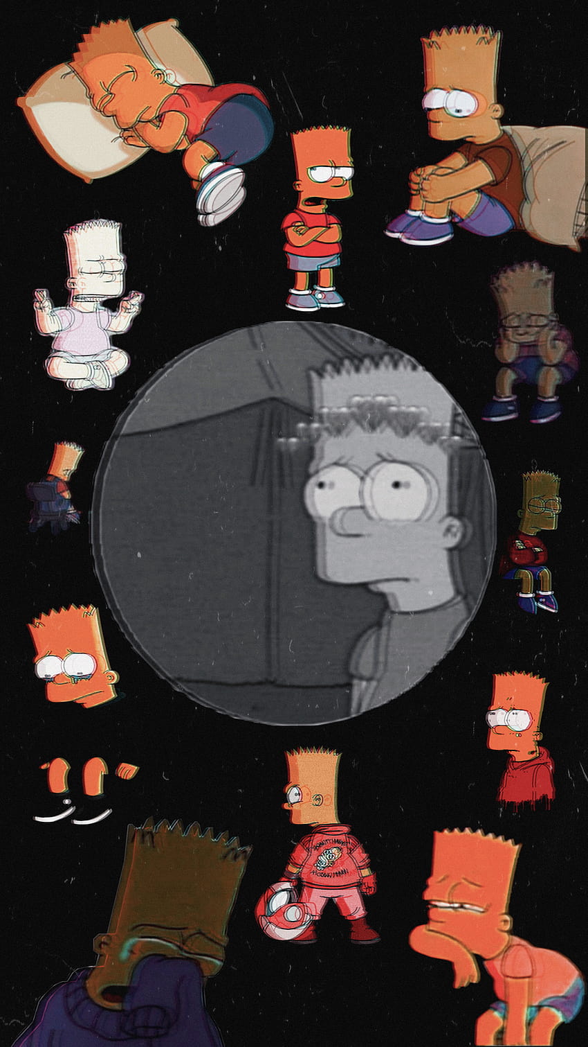 toedit sad 328993667040203 by @luxury xxx, simpsons collage HD phone wallpaper