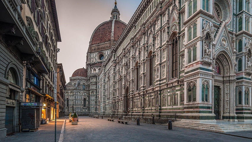 Architecture, Old Building, Town, Street, Florence, Italy, Cathedral, gothic architecture HD wallpaper