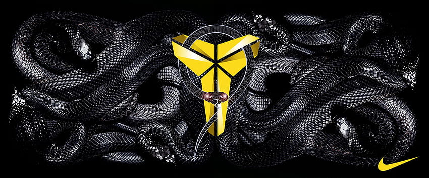 4 Kobe Bryant, schwarzes Mamba-Logo HD-Hintergrundbild
