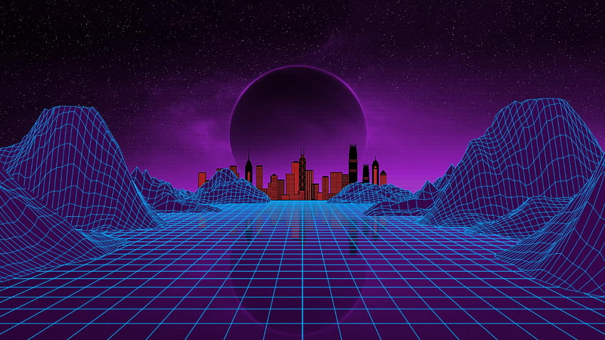 purple virtual reality digital art, synthwave pc HD wallpaper