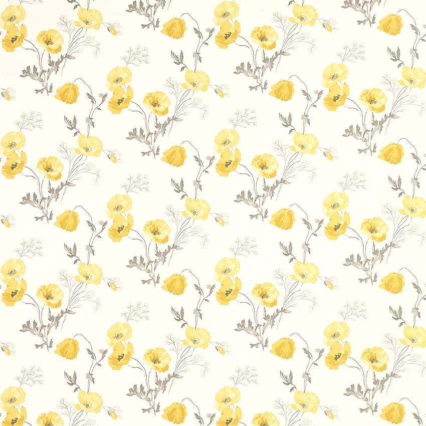 Yellow Floral Pattern, bright yellow flower HD phone wallpaper