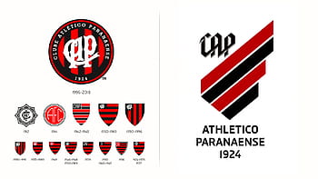 Atletico Paranaense FC, new logo, Serie A, red metal background, football,  CA Paranaense, HD wallpaper