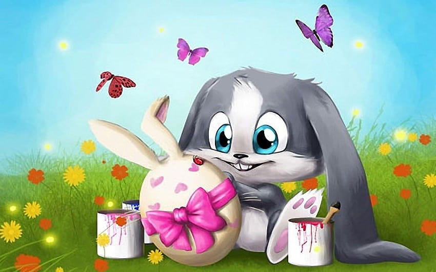 7 Easter Bunny, simpatici coniglietti pasquali Sfondo HD