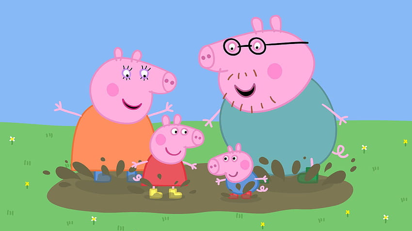 Peppa Pig comemora o Dia dos Pais com uma sessão de perguntas e respostas sobre o Papai Pig e desenhos de porcos papel de parede HD