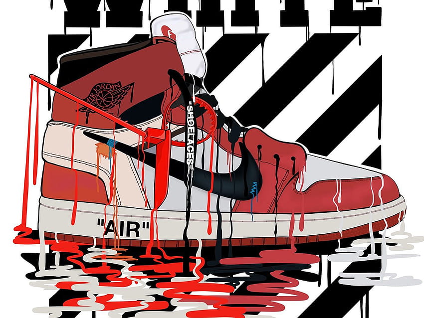 Off White Shoes posted by Zoey Sellers, off white cartoon HD wallpaper ...