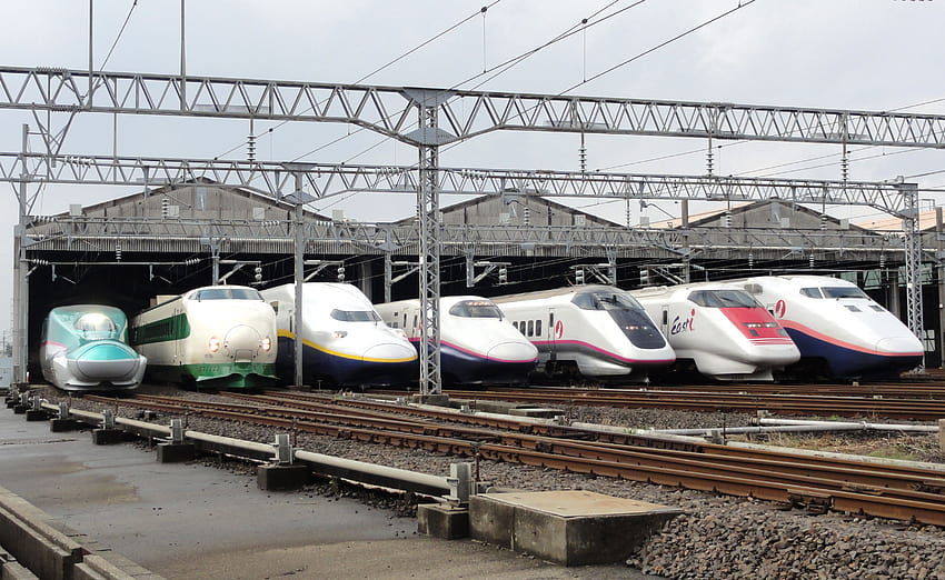 HIZLI TREN. Shinkansen trenleri olarak da bilinen Japonya'nın yüksek hızlı hızlı trenleri, yüksek hızlı tren HD duvar kağıdı