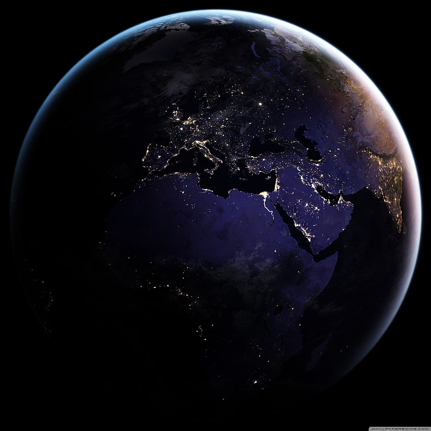 Европа, Африка, Земя през нощта от Космоса Ултра фонове за U TV : и ултраширок и лаптоп : Таблет : Смартфон, космически таблет HD тапет за телефон