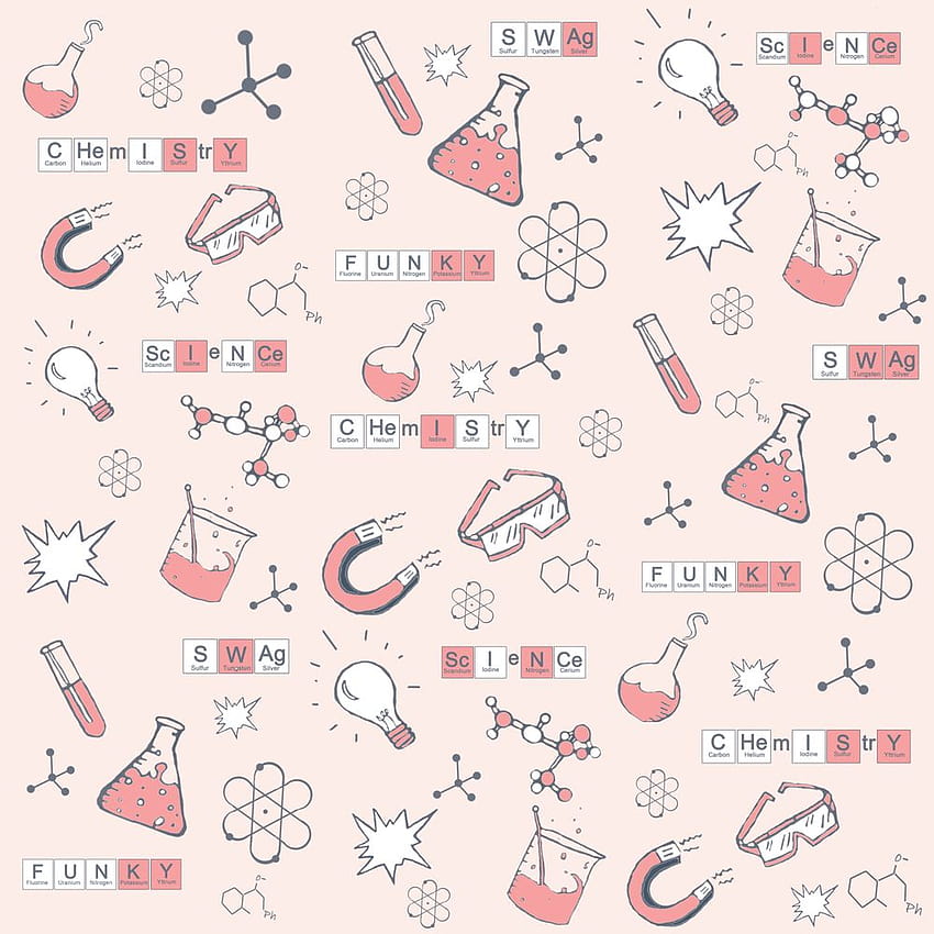 Химия в розовата наука STEM стикер от Тифани Ари, естетична наука HD тапет за телефон