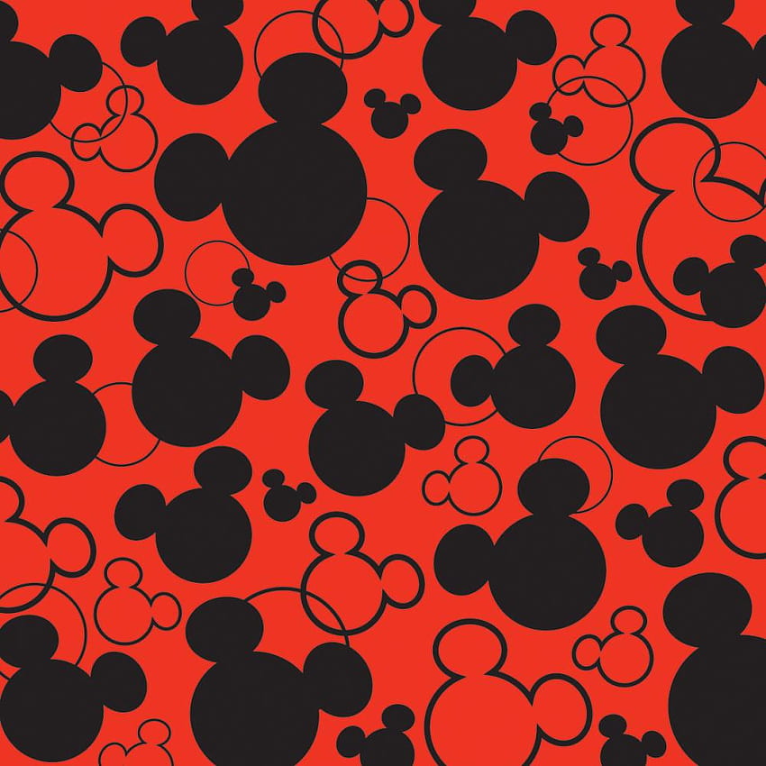 Mickey Mouse Head Silhouette, rote und schwarze Mickymaus HD-Handy-Hintergrundbild