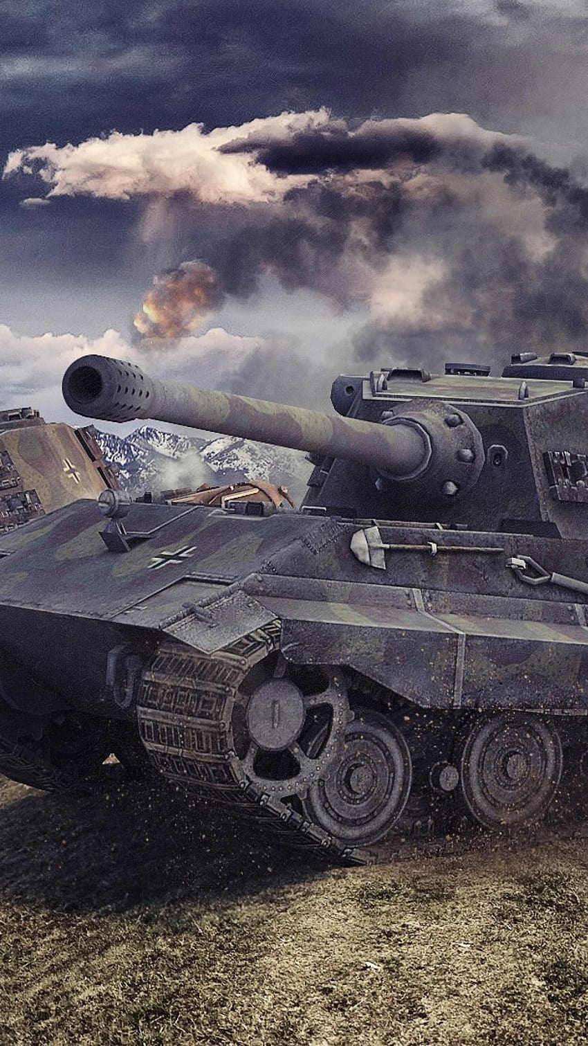 Data Src Vertical Tiger Tank, tanque tigre alemán fondo de pantalla del teléfono