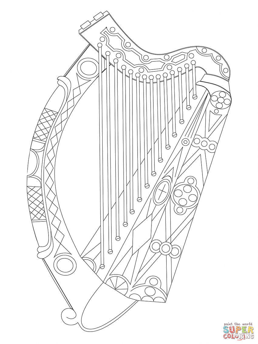 Irish Harp Drawing at GetDrawings HD phone wallpaper