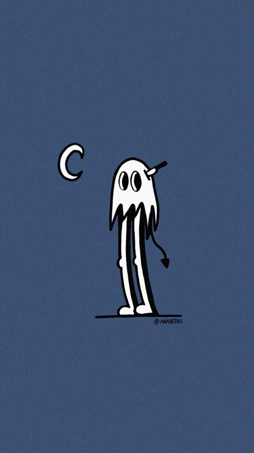 cute ghost illustration, halloween ghost aesthetic HD phone wallpaper