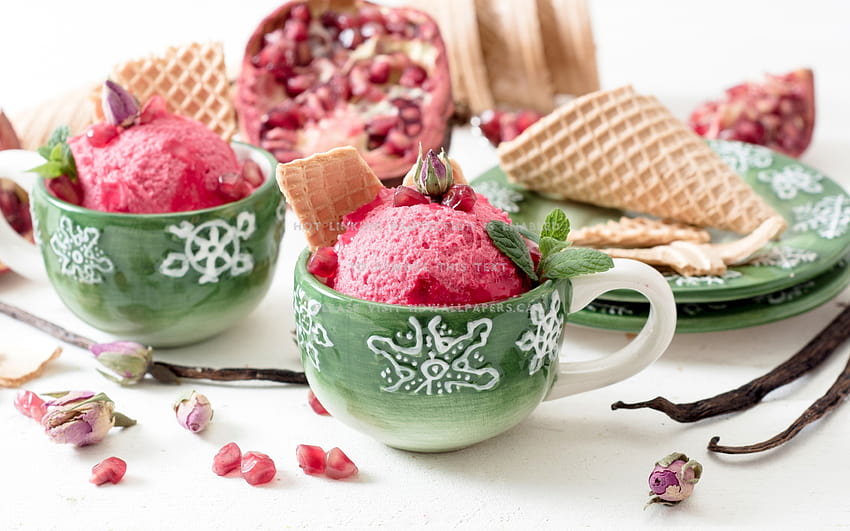 ice cream summer colors with love cups, i love ice cream HD wallpaper
