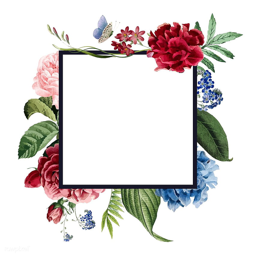Blank floral frame card illustration, floral border HD phone wallpaper