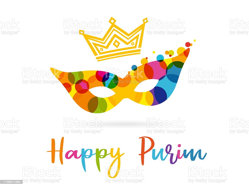 Purim Banner With Colored Mask Design Template Stock Illustration HD wallpaper
