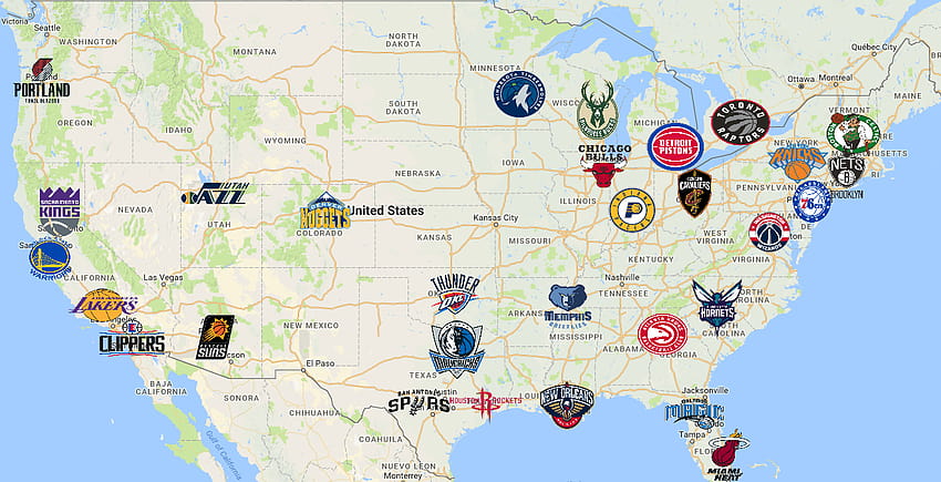 Mappa della National Basketball Association, mappa nba Sfondo HD