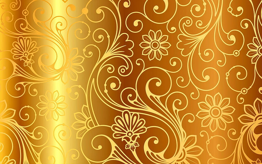 pola emas vintage gradien vektor latar belakang emas, latar belakang emas Wallpaper HD