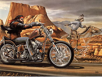 David Mann Ghost Rider Tapestry Vintage Wall Hanging Harley