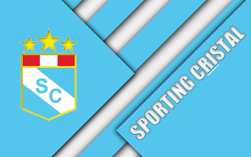 Sporting Cristal FC, logo, blanc bleu, club sporting cristal Fond d'écran HD