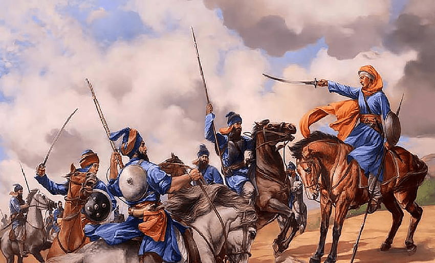 Sikh-Krieger, Steppe, Eroberer, Zügel, Pferd, Kampf, Mythologie, Mittelalter, Kosaken, amerikanische Grenze, Tiersport HD-Hintergrundbild