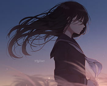 Sad Anime Girl 22157, sad anime profile HD wallpaper